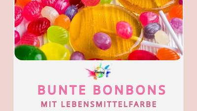 Bunte Bonbons mit Lebensmittelfarbe