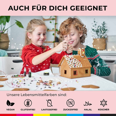 3er-Set Schwarz - flüssige Lebensmittelfarbe mit gratis Silberkugel-Streusel Lebensmittelfarbe flüssig Flaving 